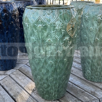 Amfora Calliope Moss Green 90cm - vysoký keramický kvetináč